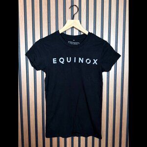 Equinox T Shirt Small Womens Black Short Sleeve Athletic Gym Tee Graphic